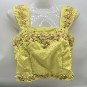 Indian Saree Women's Blouse Crop Top Banglori Silk Beaded Sari Choli-Size Med